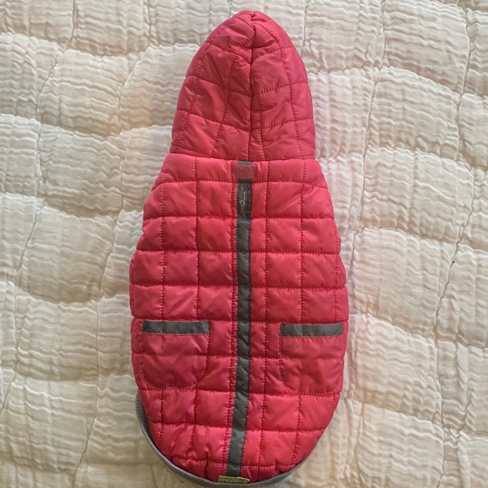 GUC pink winter dog coat, size medium